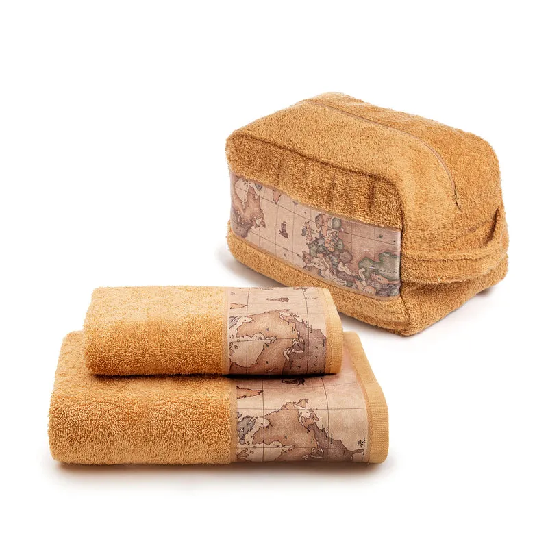 Set Beauty Asciugamano con ospite Geo Classic in Cotone 480 gr/mq