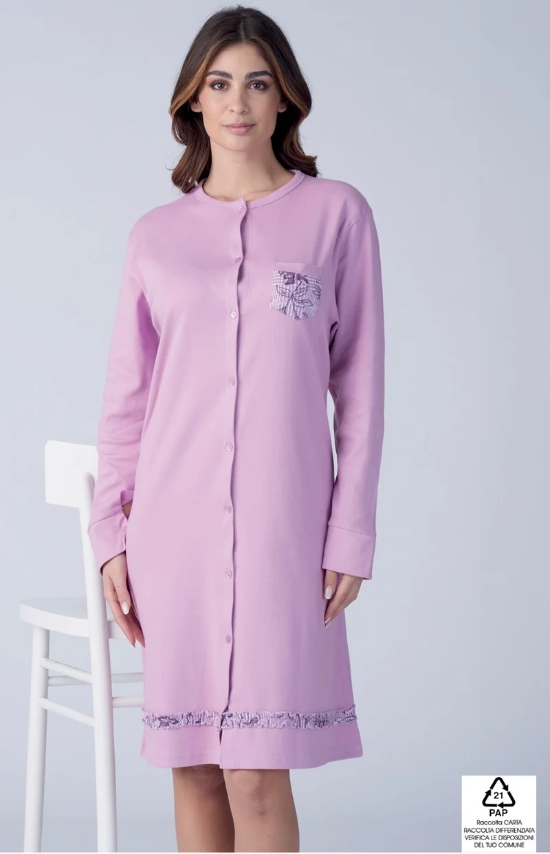 Camicia da notte caldocotone KARELPIÙ 9053