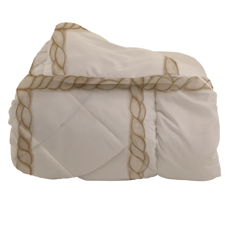 THUN® Trapunta Imbottita Abbracciami 260x260 - Fantasia Treccia Beige