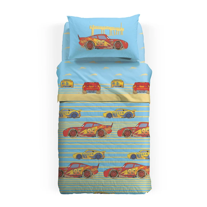 Copriletto Primaverile cars beach in Cotone 80 gr/mq