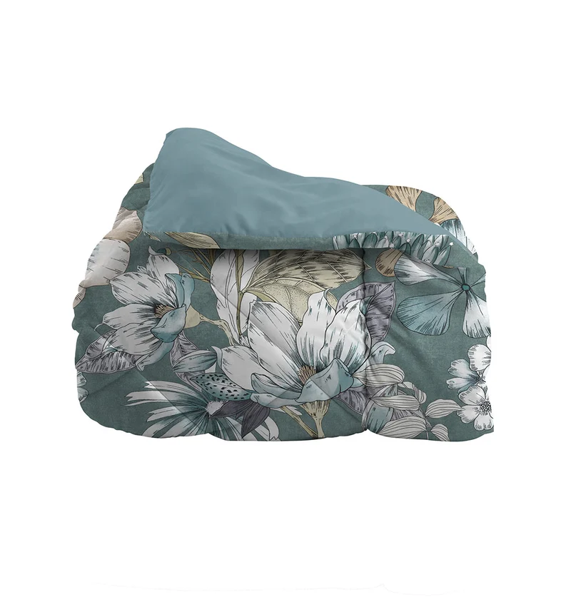 Happidea Trapunta Singola Soffice con Stampa Gwen Teal
