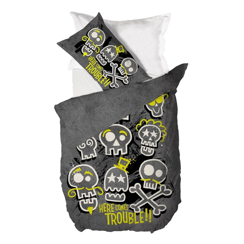 Copripiumino Digitale Singolo Trouble Grey