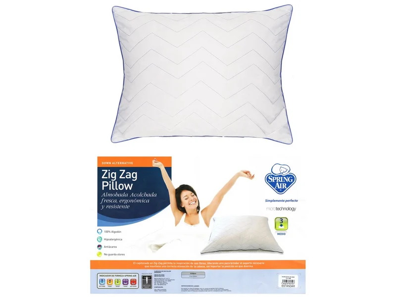 Almohada Spring Air Zig-Zag Estándar – Adaptable y Transpirable
