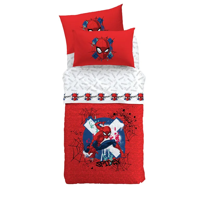 Copriletto Primaverile spiderman red in Cotone 90 gr/mq
