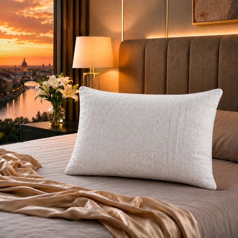 MEMORY DREAM SENSATION Almohadas de fibra de poliester, Paquete de 2, Almohadas de Lujo, Tela Suave