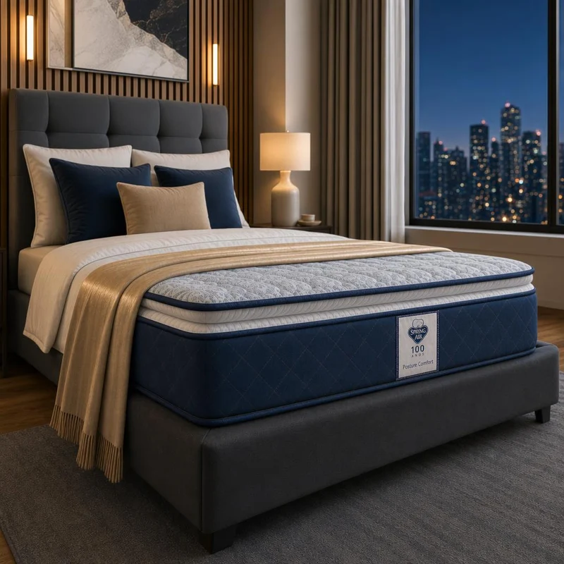 Colchón Spring Air 5 años Garantia Posture Confort Shot Confort Semi-Firme con Pillow Top