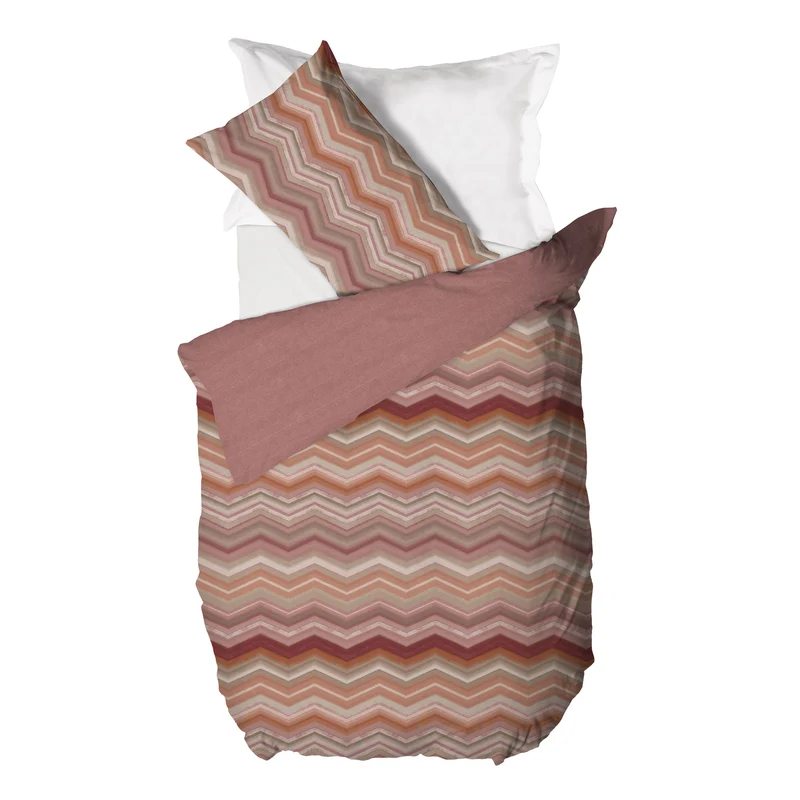 Parure Copripiumino Singola in Cotone con Stampa - Fantasia Feel Me Ysidro Burgundy