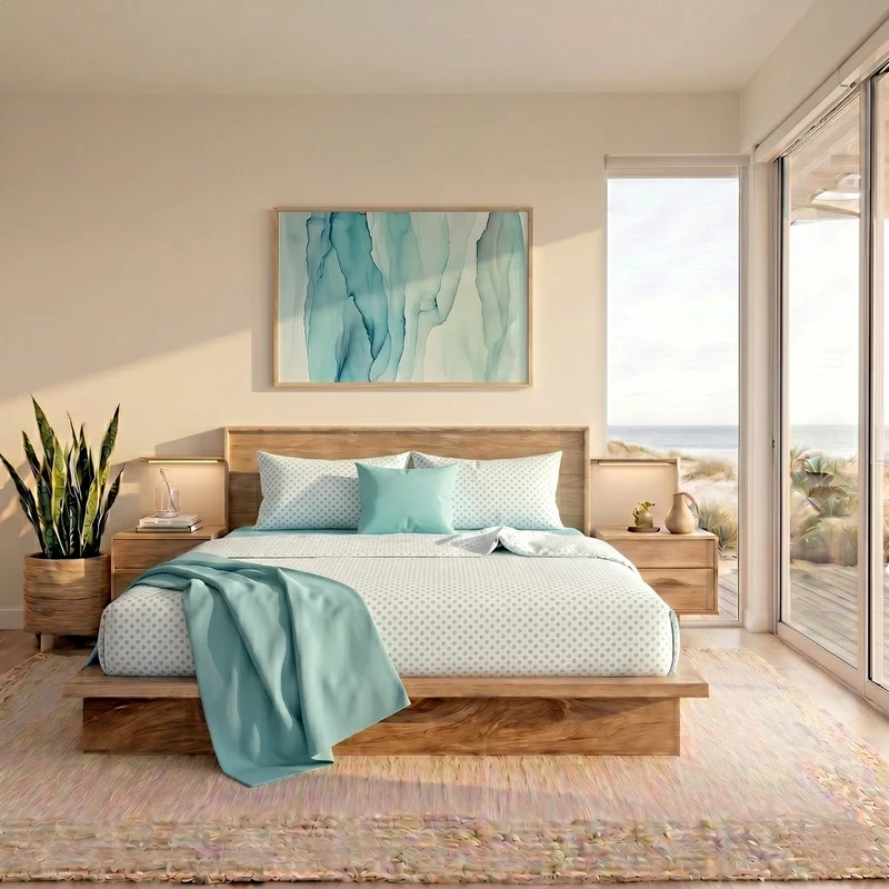 Completo Letto Matrimoniale in Cotone con Stampa - Fantasia Cornelia Blue