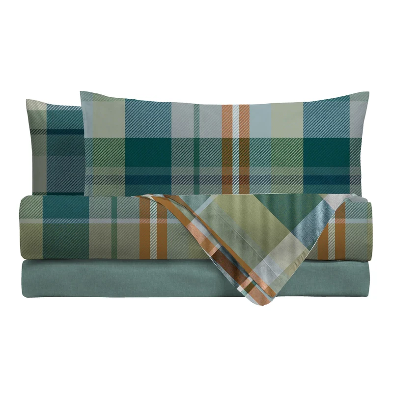 Completo Letto Singolo in Cotone con Stampa - Fantasia Wrap Me Ralph Teal