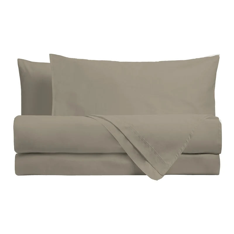 Di Maestro Completo Letto Percalle 200 Matrimoniale Tinta Unita Birch