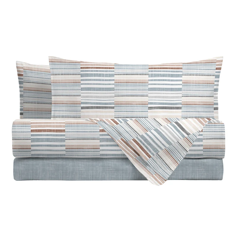Di Maestro Completo Letto Stampato Matrimoniale Ruben Light Blue