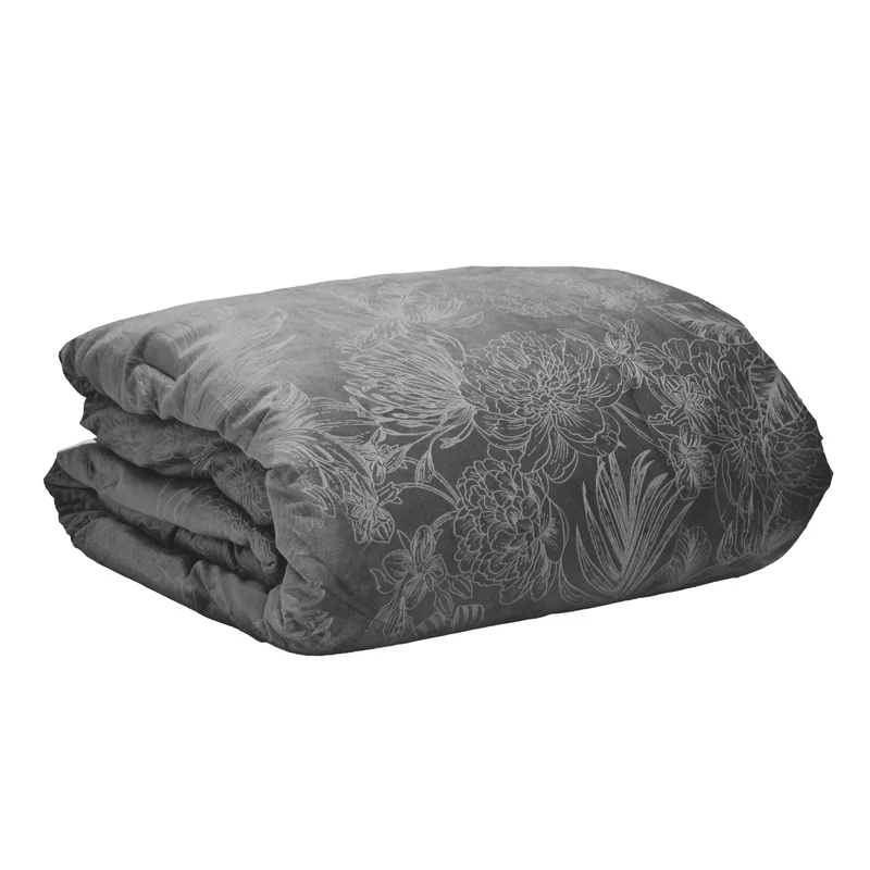 Trapunta Matrimoniale Velluto Matrimoniale 250x200 cm Dream Me Ellis Grigio