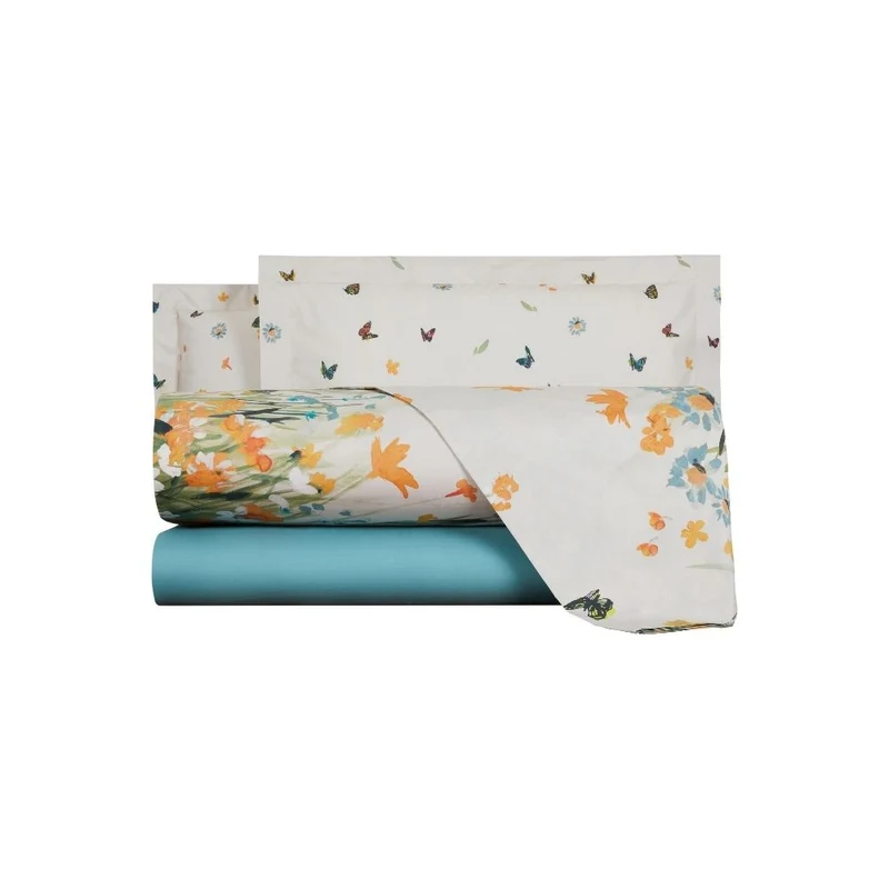 Completo Lenzuola sunfield Floreale in Percalle