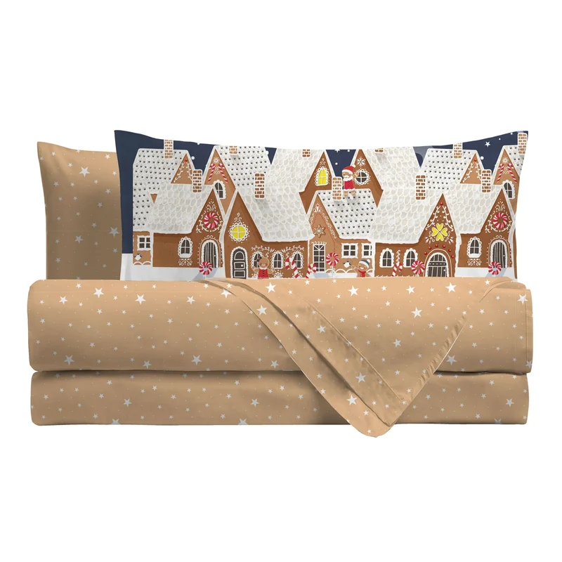 Completo Letto Singolo con Stampa Digitale - Fantasia Sierra Sugar Gingerbread Multicolor