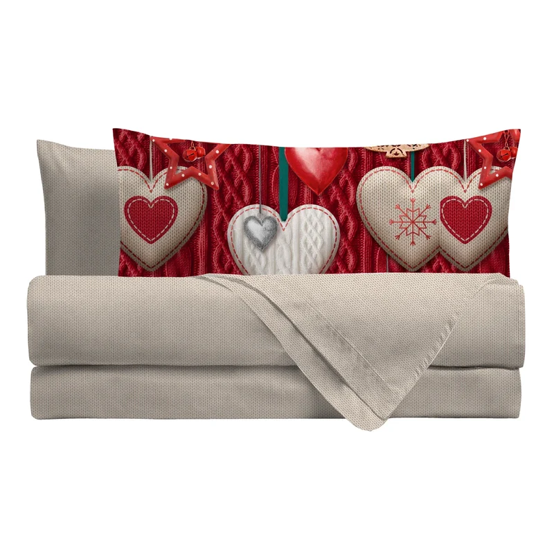 Completo Letto Singolo con Stampa Digitale - Fantasia Alpine Aura Sharline Red