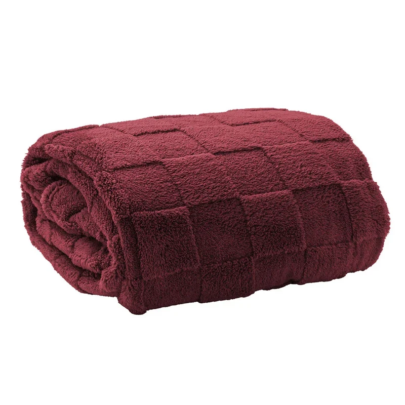 Plaid 120x160cm Juniper Gin Tinta Unita Bordeaux