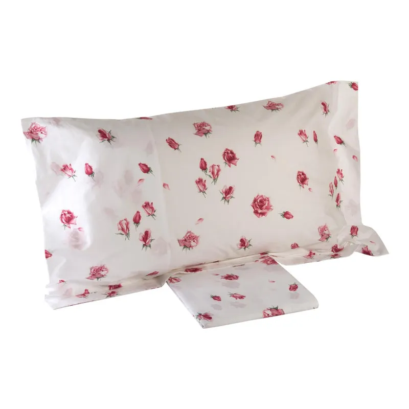 Completo Lenzuola reve de rose Floreale in Flanella