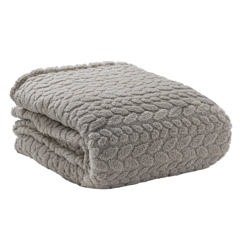 Coperta 150x200 cm Cognac Brandy Tinta Unita Grigio