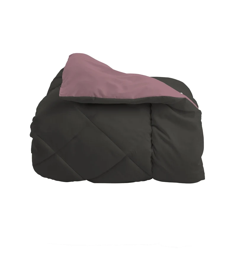 Trapunta Singola 170x250 cm Bicolore Fuoco Dark Grey/Burgundy