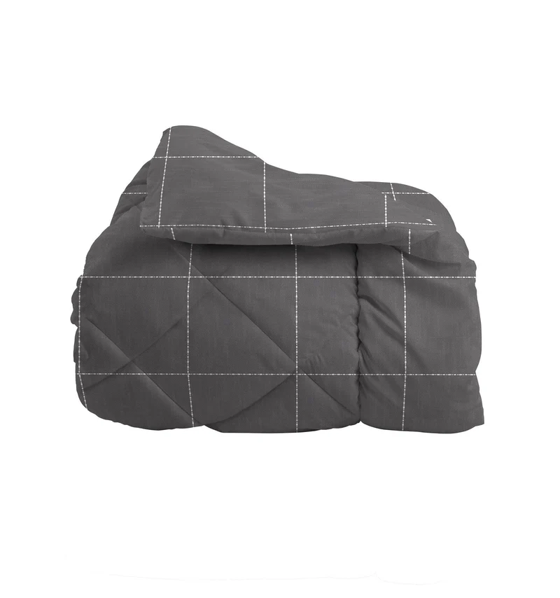 Trapunta Piazza e Mezza 210x250 cm con Stampa Aria Mistral Dark Grey