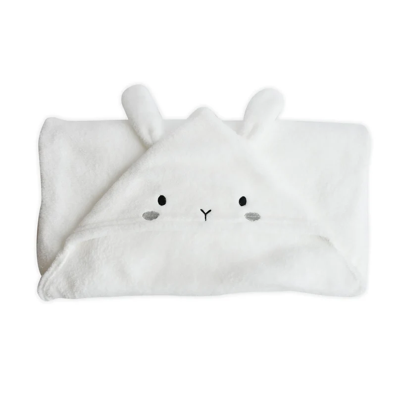 Coperta con Cappuccio Standard Rabbit White