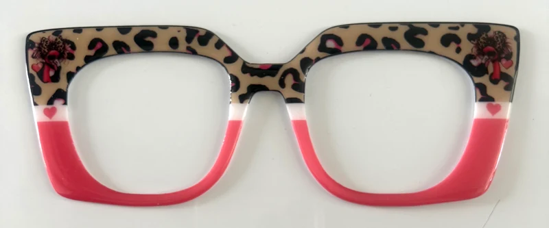 Murphy Topper; cheetah print/pink split