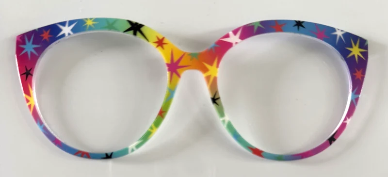 PAIR Zuri Topper; multicolored starbursts