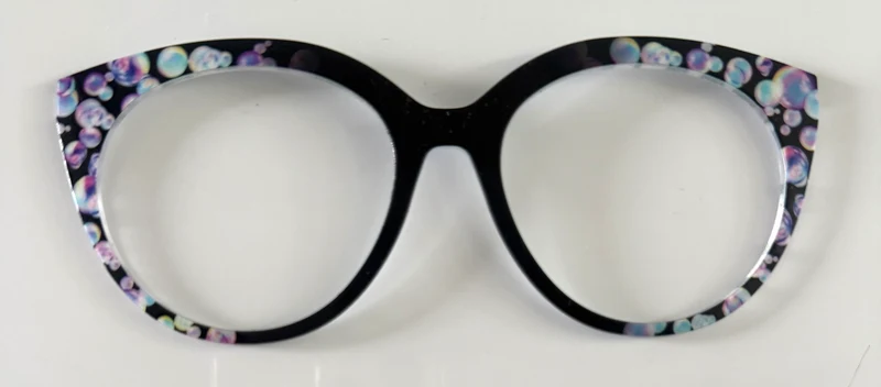 PAIR Zuri Topper; black/bubbles vertical gradient