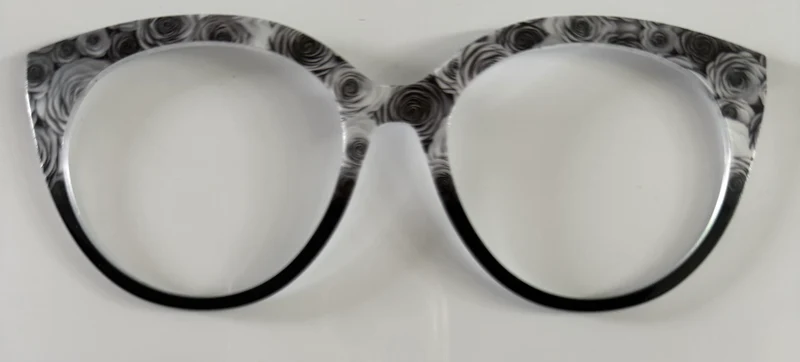 PAIR Zuri Topper; gray tone roses/ black fade