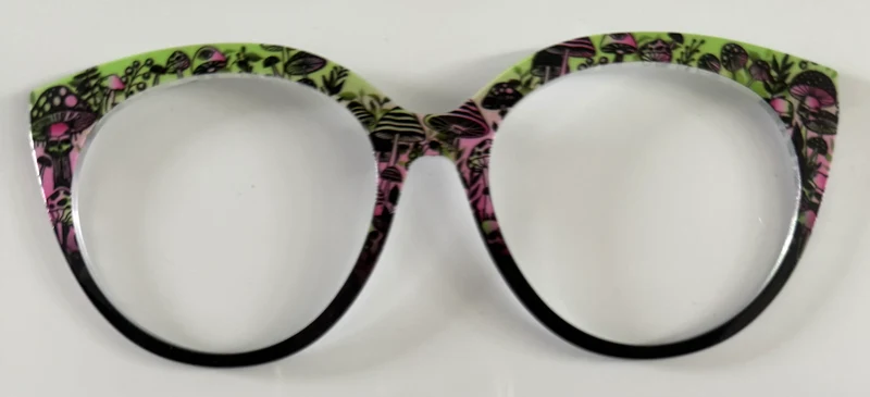 PAIR Zuri Topper; neon pink and green mushroom black fade