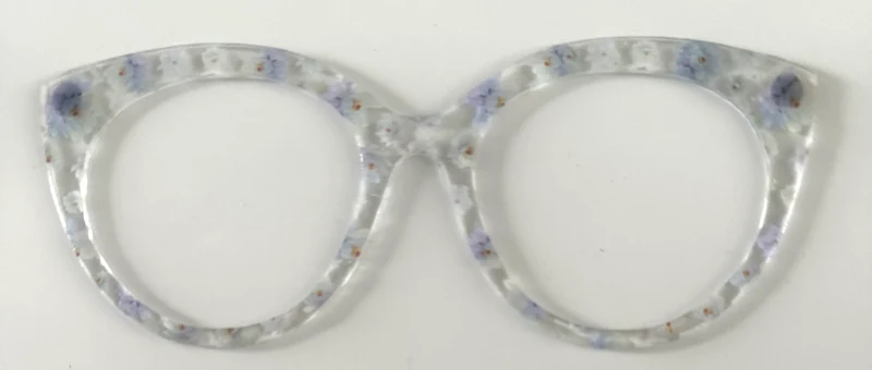 Zuri Topper; translucent; blue flowers