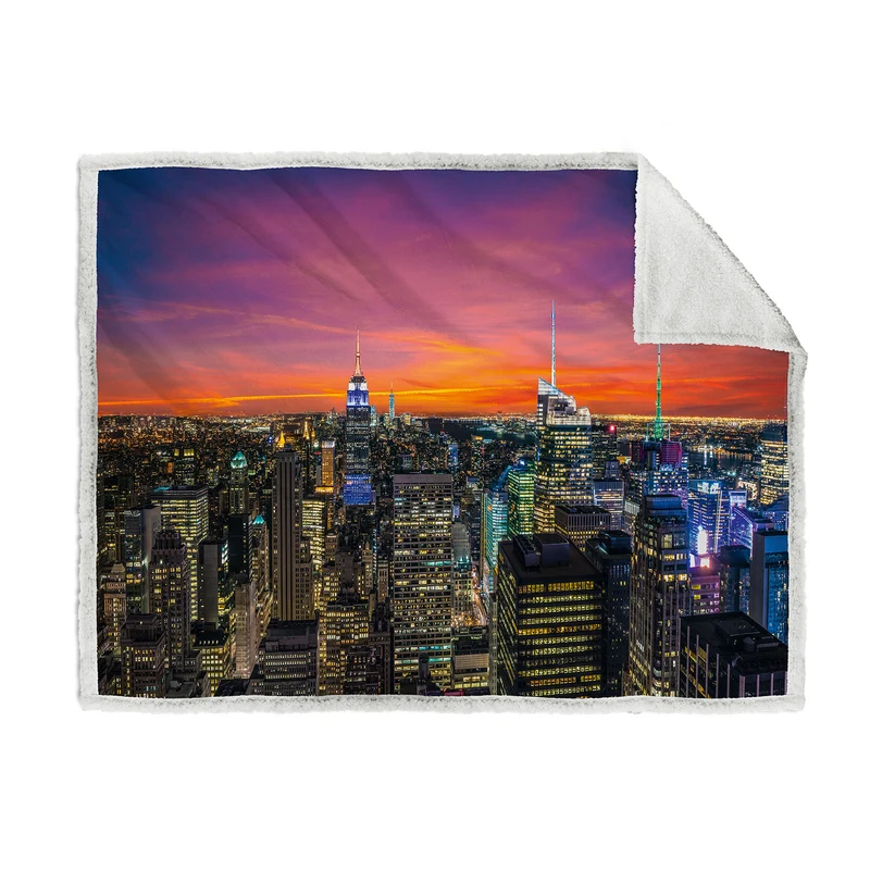 Plaid ny sunset Fotografico in Cotone