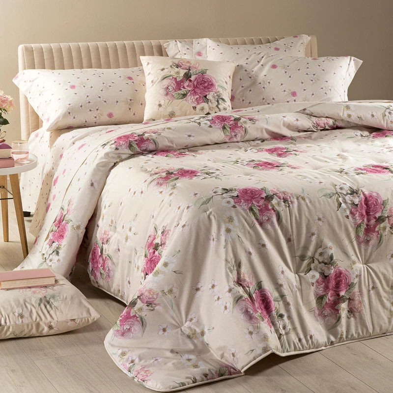 Trapunta Calduccia millefiori Floreale in Cotone 150 gr/mq