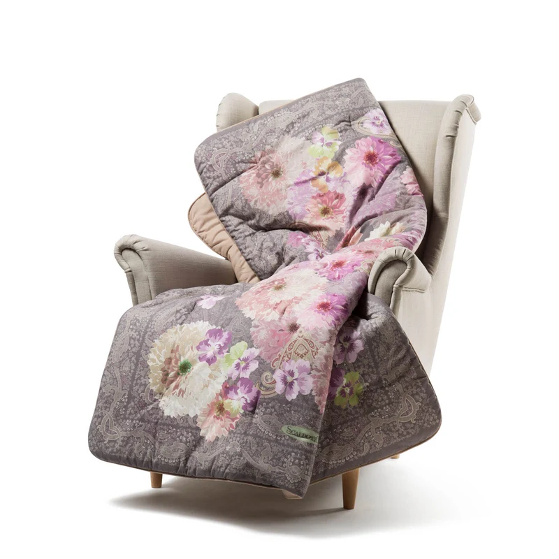 Plaid Scaldotto in Cotone Pettinato Flora Caleffi Floreale