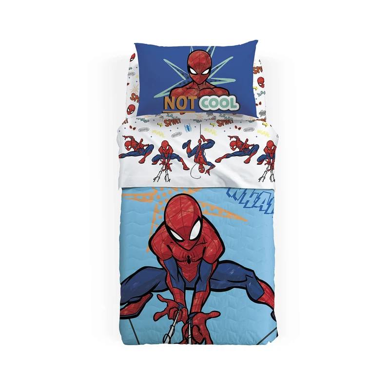 Copriletto Primaverile spiderman cool in Cotone 80 gr/mq