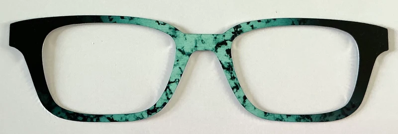 Finley Topper; metal; light green mix/black vertical gradient