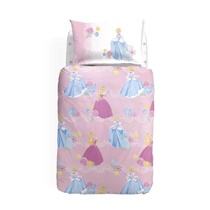 Completo Copripiumino in Cotone Princess romantic Cartoons Ragazza