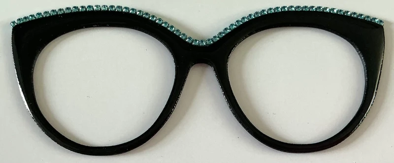 Zuri Topper; black with blue gems on crown