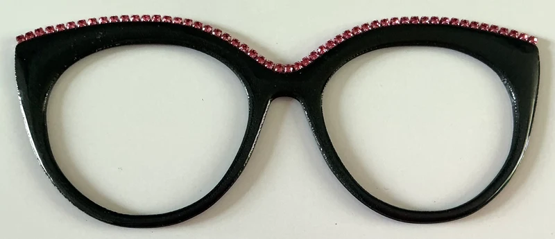 Zuri Topper; black with pink gems on crown