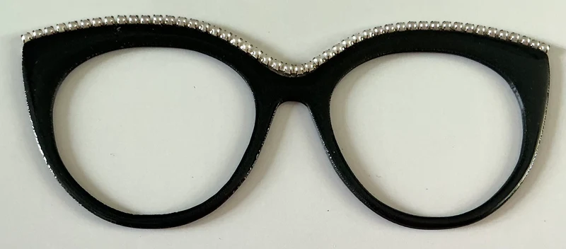 Zuri Topper; black with silver beading on crown