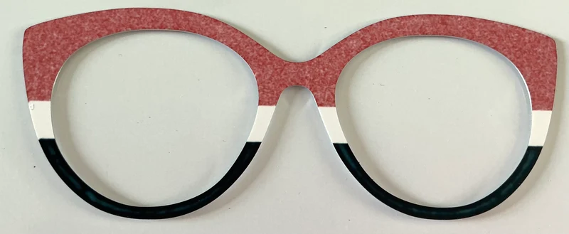 Zuri Topper; faux pink glitter/white and black stripe