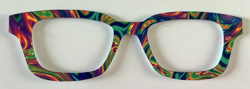Finley Topper; multicolored paint swirls