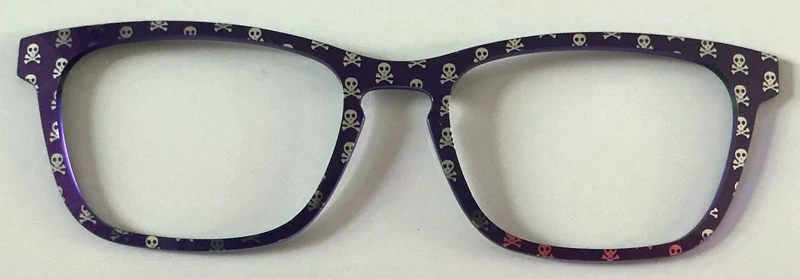 PAIR Premium Casper Topper; foil skull and crossbones on purple