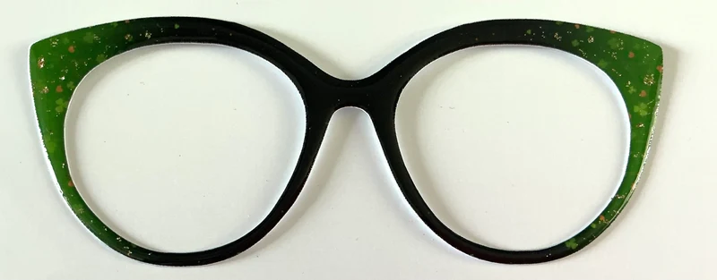 Zuri Topper; black to green vertical split with shamrocks