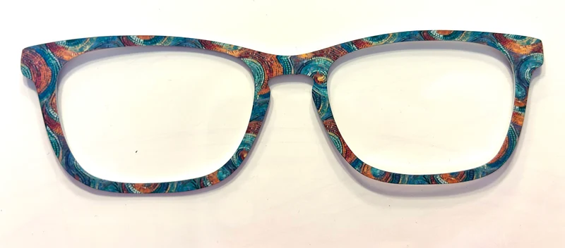 Casper Topper; metal; blue and brown swirls
