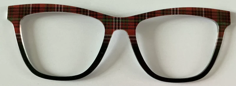 PAIR Harper Topper; red plaid fade to black