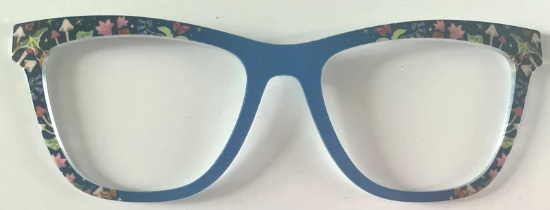PAIR Harper Topper; mushroom forest/blue vertical split
