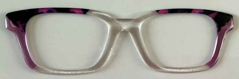 Finley Topper; clear; purple tort split