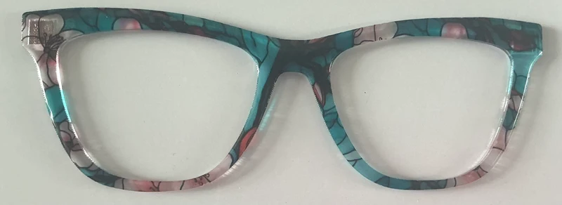 Harper Topper; turquoise with pink flowers