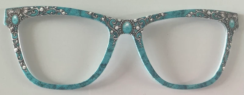 Harper Topper; turquoise with faux metal design